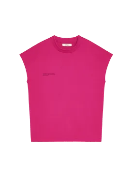 PPRMINT™ Organic Cotton Cropped Shoulder T-shirt AW21—foxglove pink
