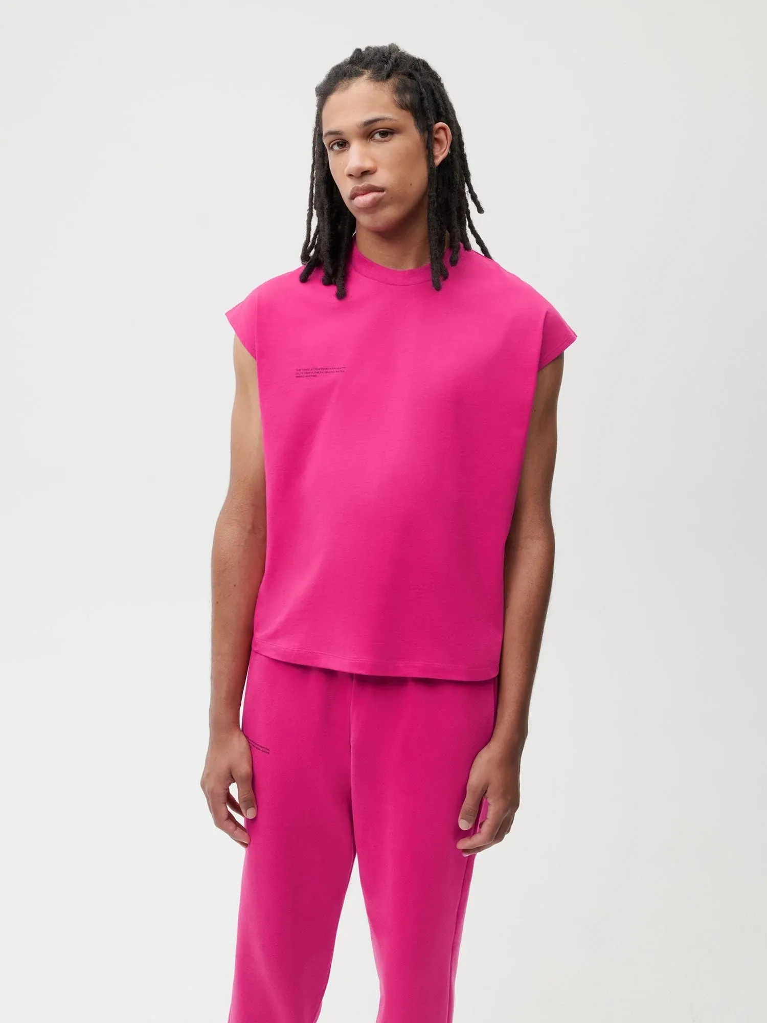 PPRMINT™ Organic Cotton Cropped Shoulder T-shirt AW21—foxglove pink