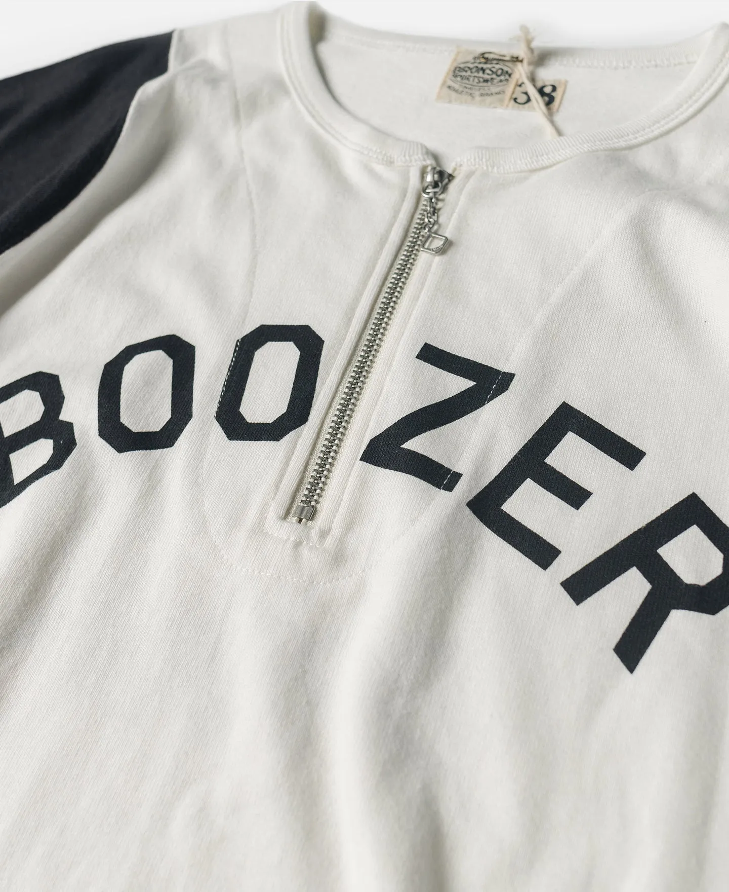 Printed Quarter-Zip Raglan Sleeve Rider T-Shirt - White