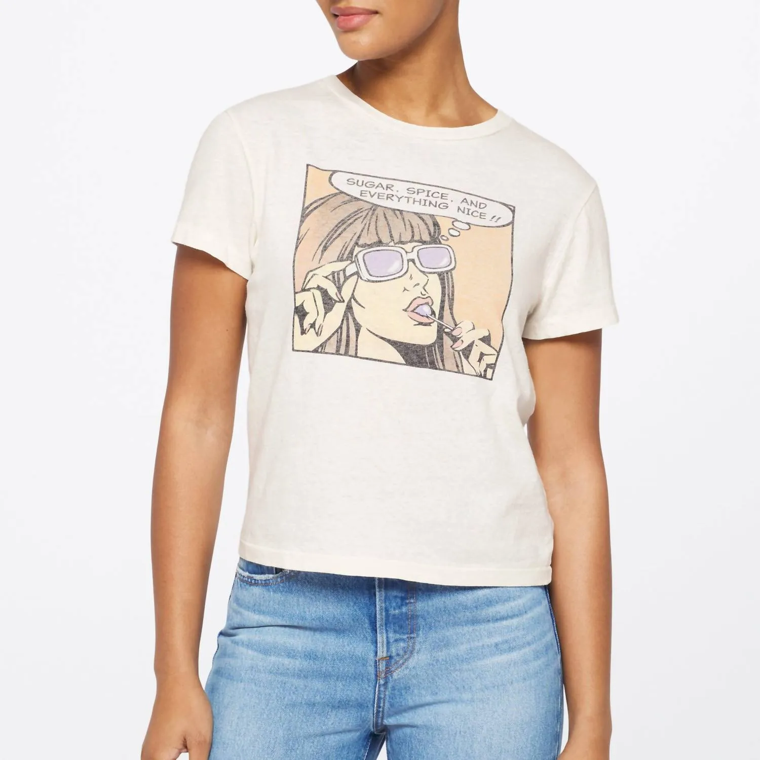 "everything Nice" Classic Tee In Vintage White