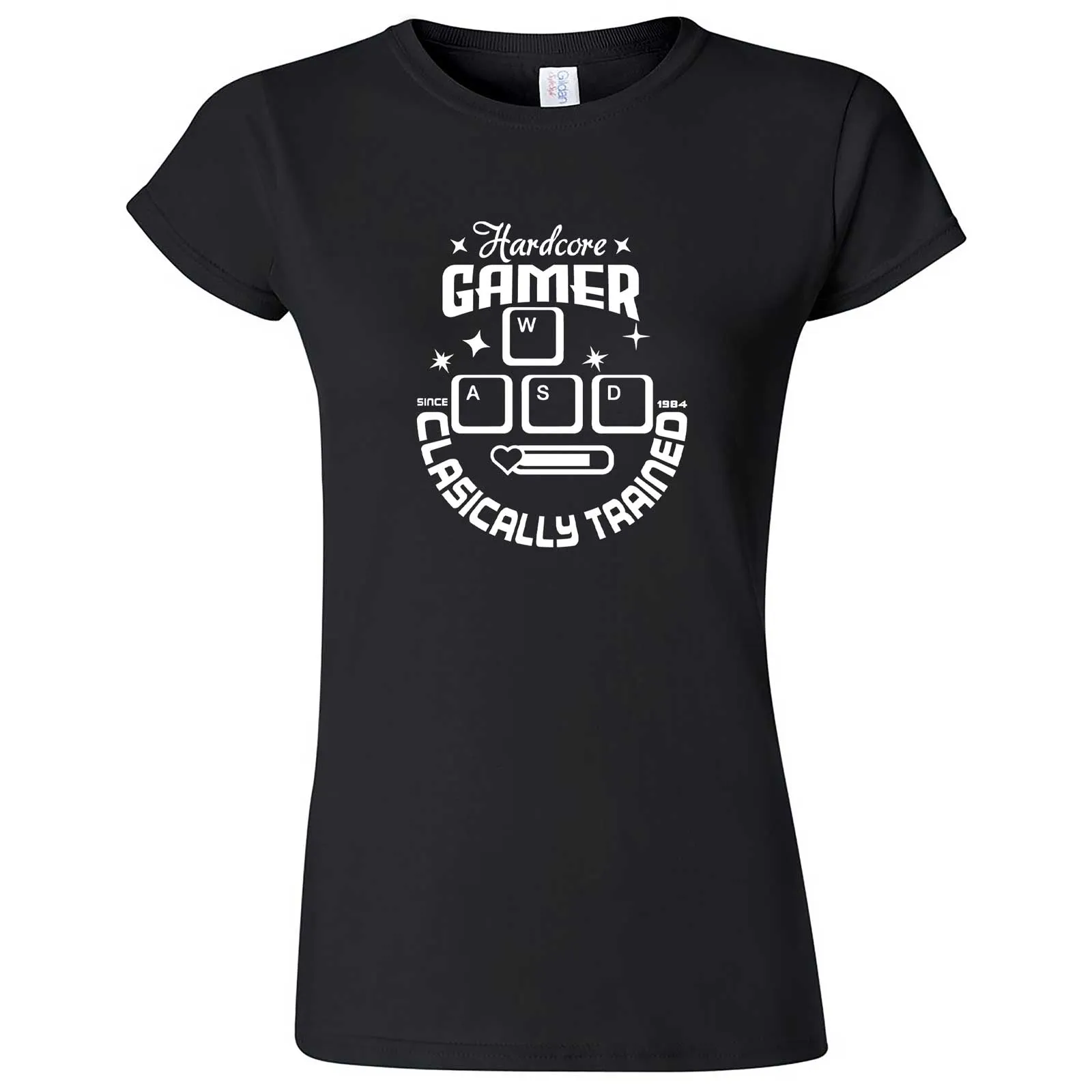 "Hardcore Gamer, Classically Trained" women's t-shirt