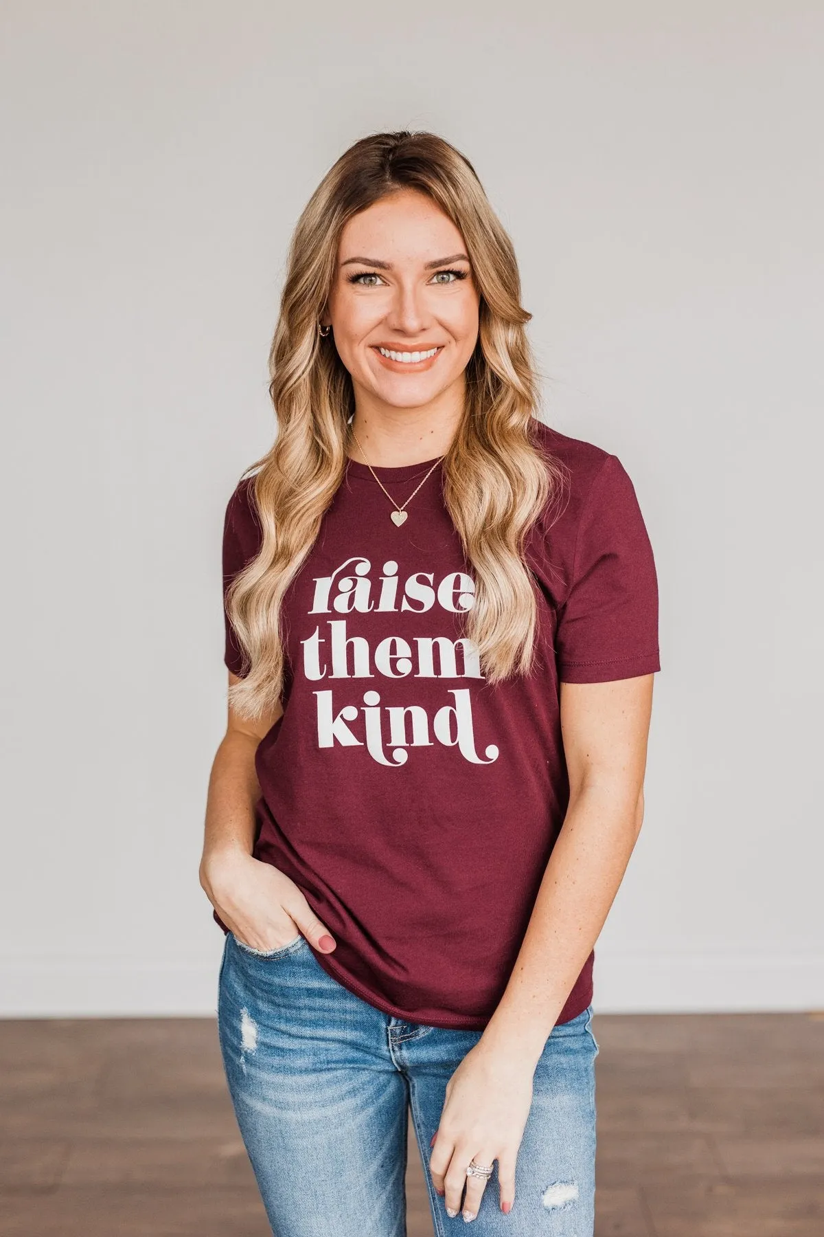 "Raise Them Kind" Graphic Tee- Maroon
