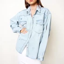Ripped Denim Shirt