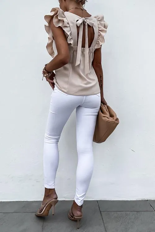 Ruffles Sleeveless T Shirt