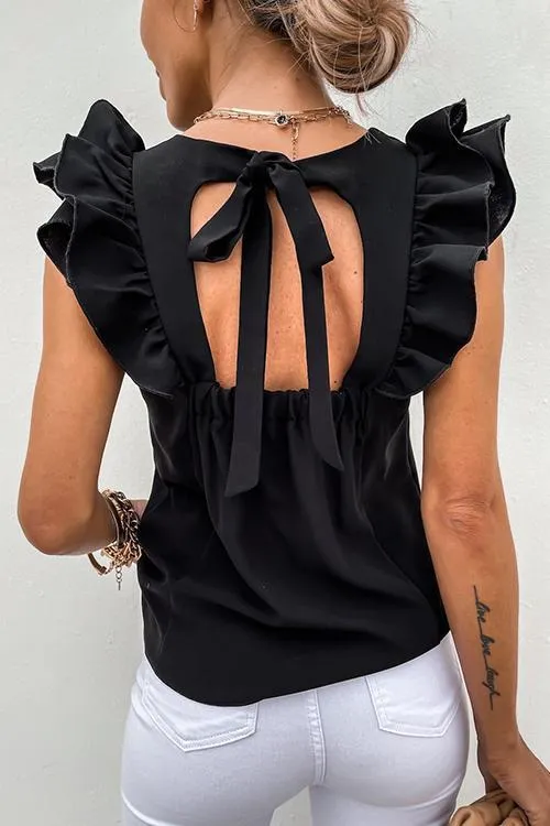 Ruffles Sleeveless T Shirt