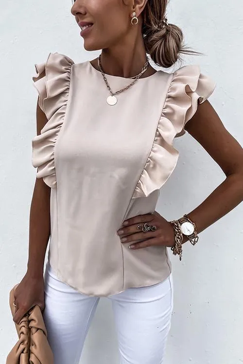 Ruffles Sleeveless T Shirt