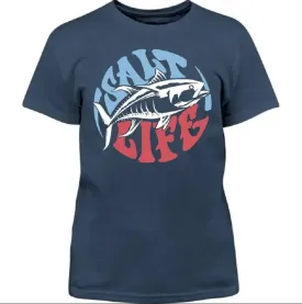 Salt Life Youth The Ocean is Calling T-Shirt Washed Navy