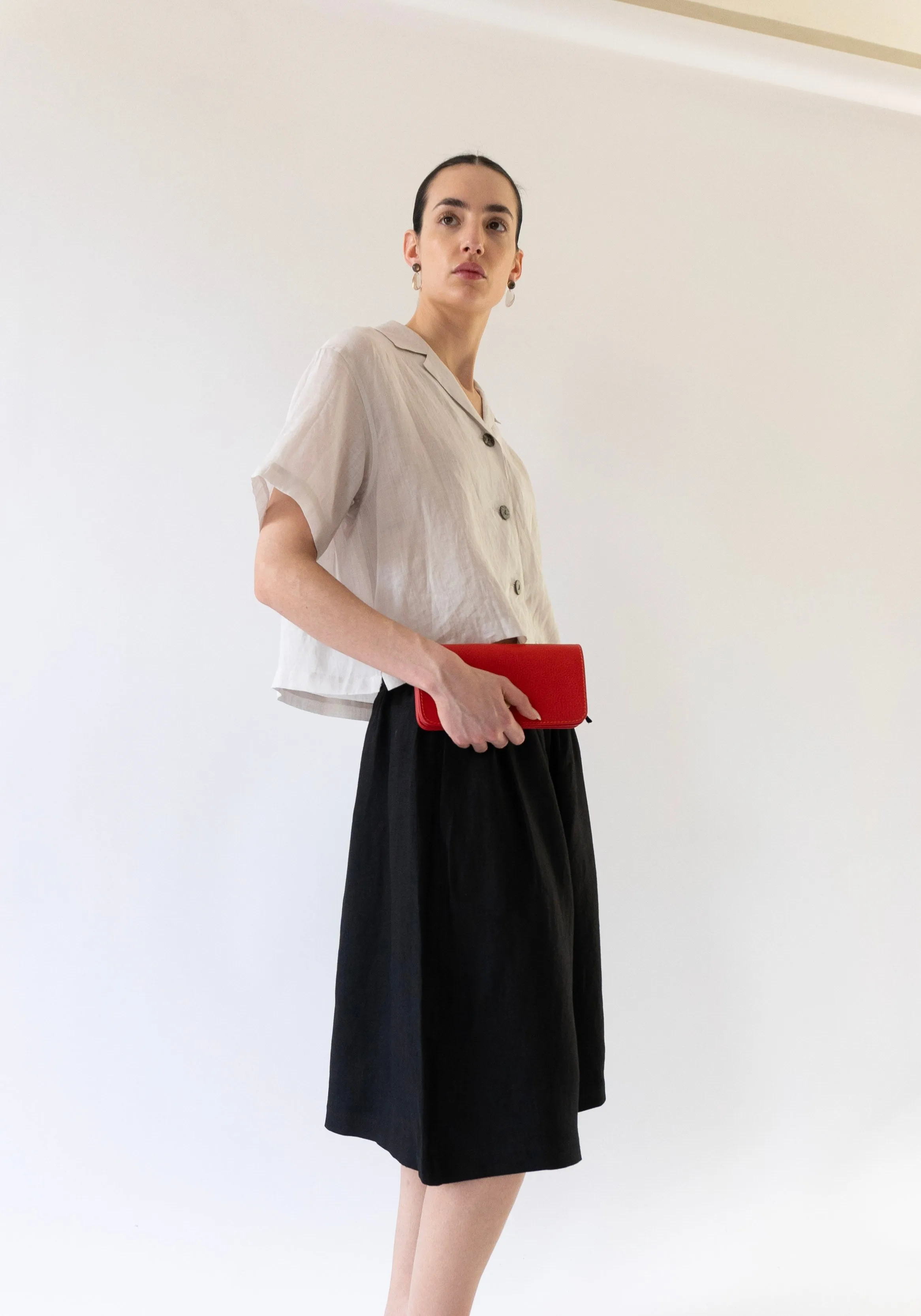 Sheer Cropped Shirt in Sand