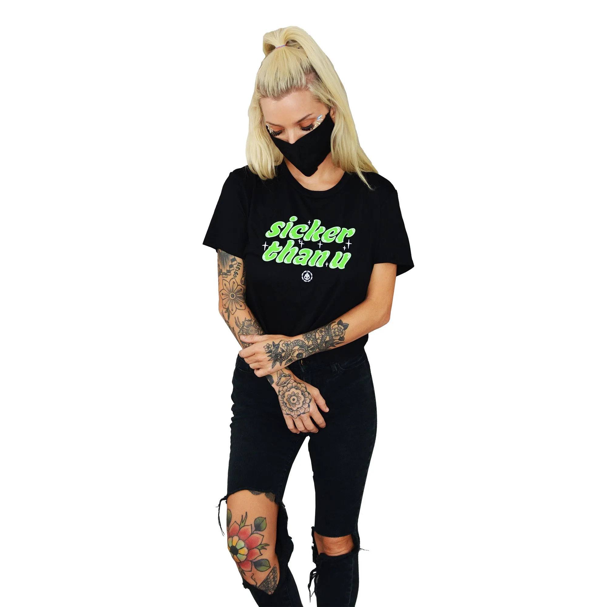 Sicker Than You Cropped Black Girl's T-Shirt