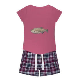 Silver Fish Women's Sleepy Tee and Flannel Short
