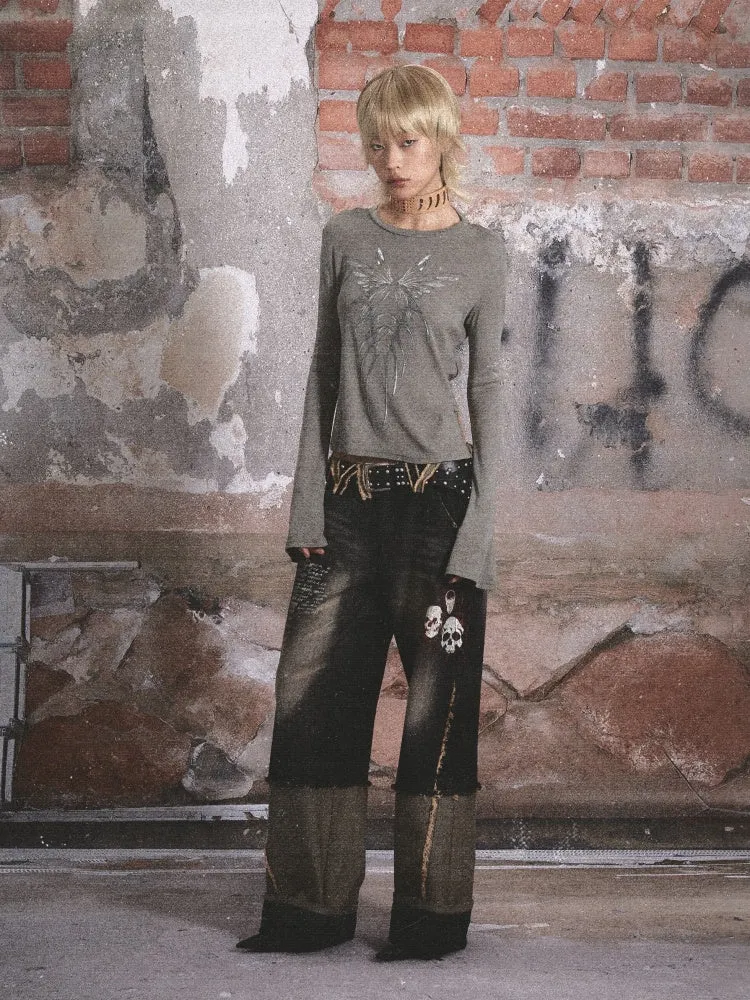 Slim Fit Stretch Backless Long Sleeve T-Shirt【s0000003436】