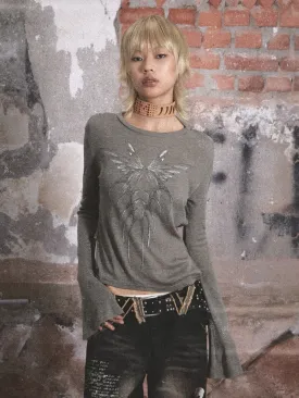 Slim Fit Stretch Backless Long Sleeve T-Shirt【s0000003436】