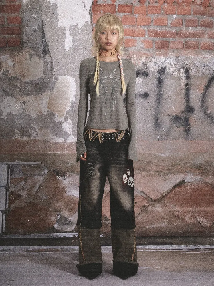 Slim Fit Stretch Backless Long Sleeve T-Shirt【s0000003436】