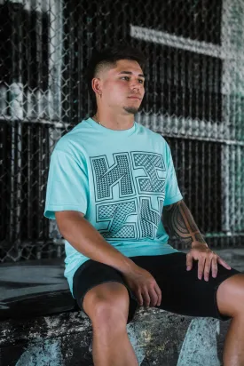 SLIT LOGO TRIBAL MINT T-SHIRT