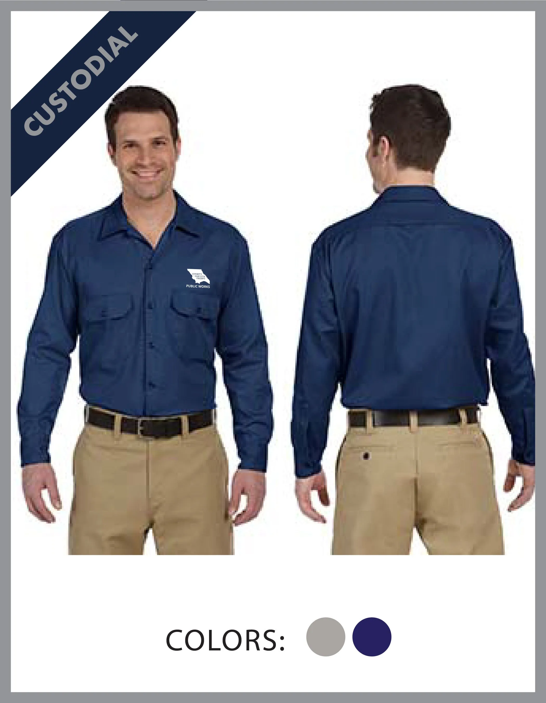 SLO Public Works - (Custodial) Dickies Long Sleeve Work Shirt