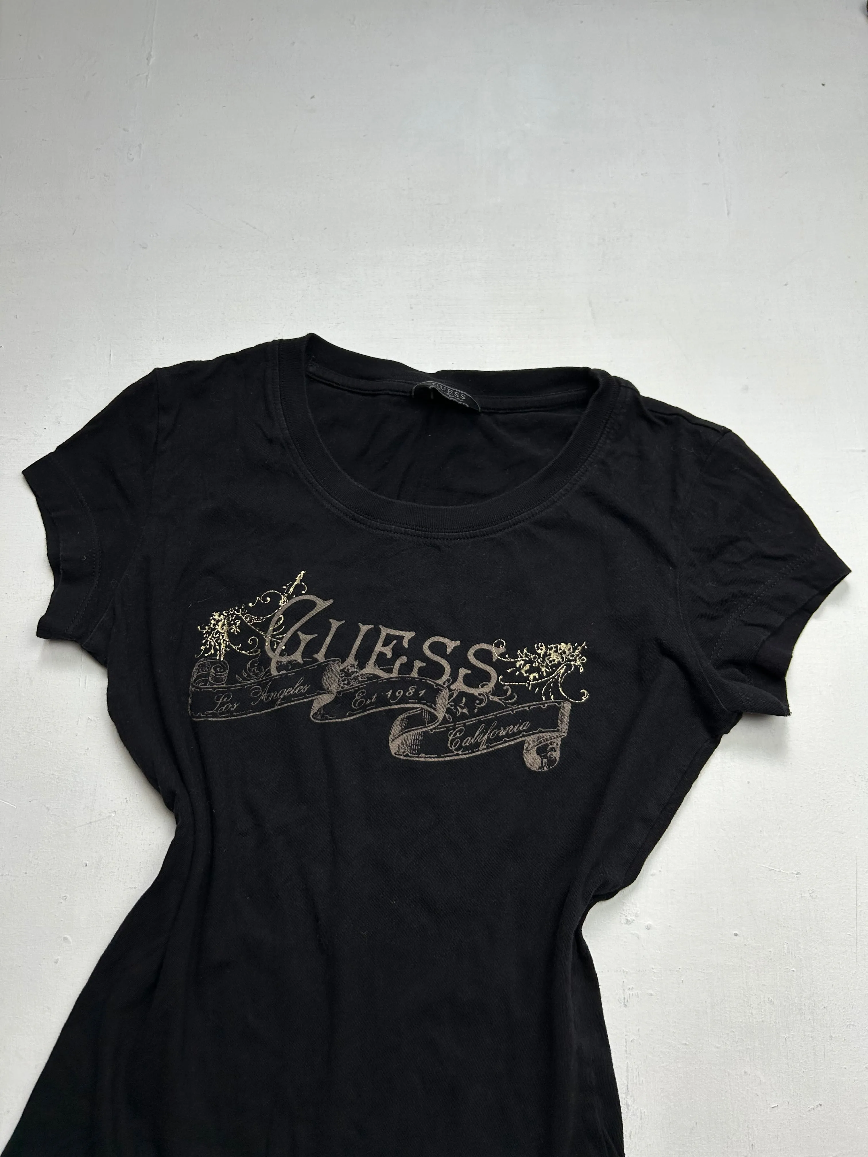 Strass spell out logo black tee (S)