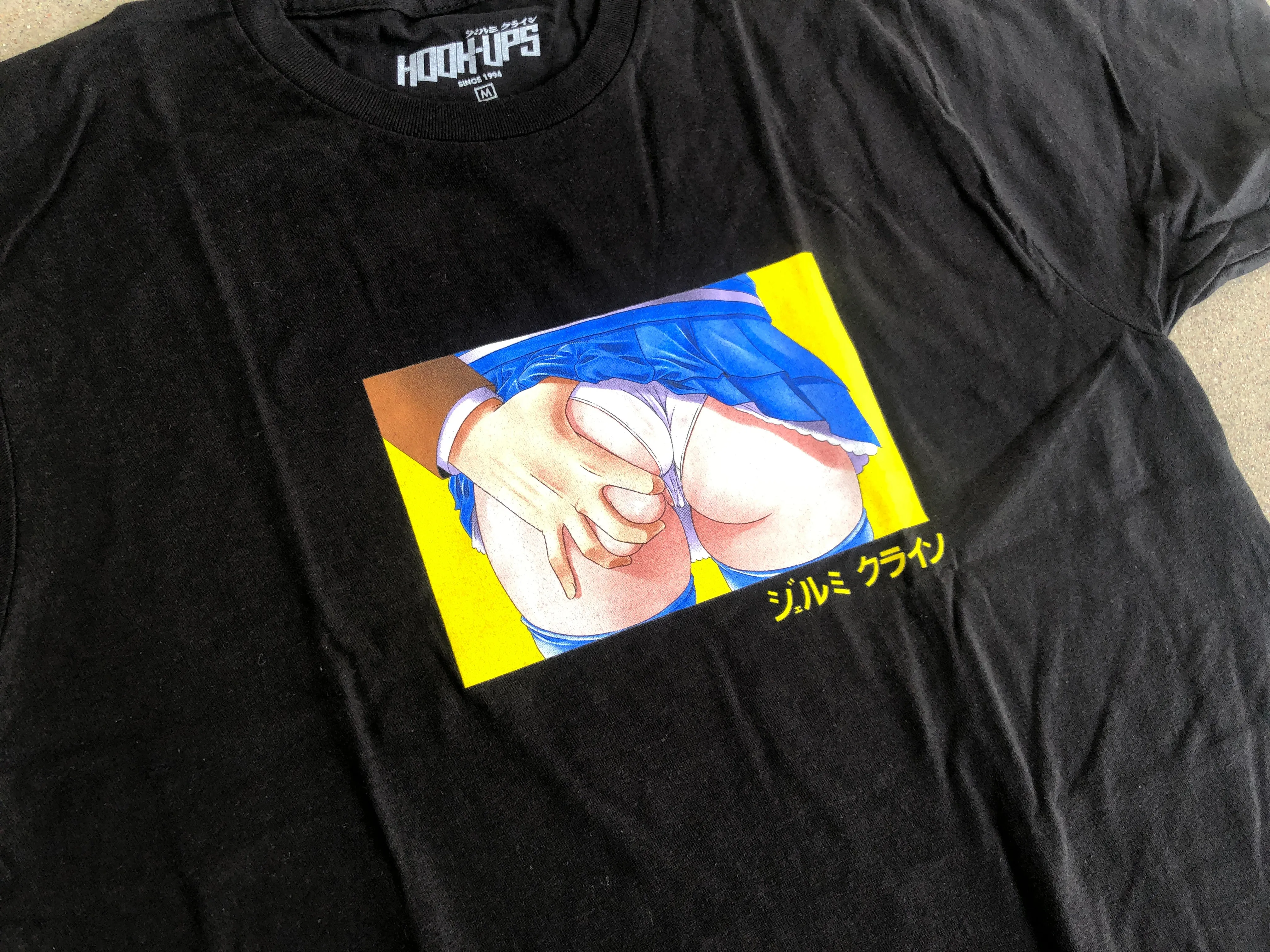 Black T-Shirt with Subway Pervert Graphic Print