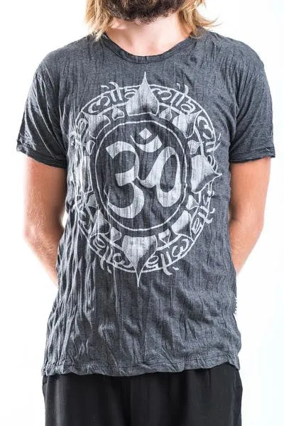 Sure Design Men's Infinitee Ohm T-Shirt Silver on Black