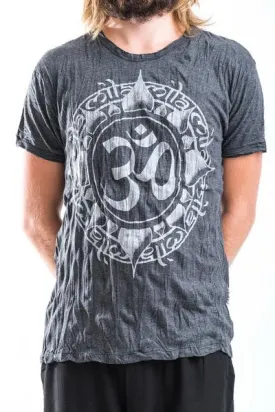Sure Design Men's Infinitee Ohm T-Shirt Silver on Black