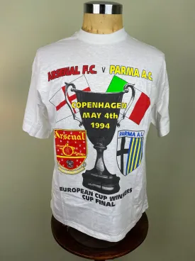 1994 Arsenal vs Parma Cup Winners Cup Final Bootleg T-Shirt – Vintage Graphic Tee for Football Fans