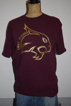 Texas State Crew Neck Tee w Bobcat TXST Mom
