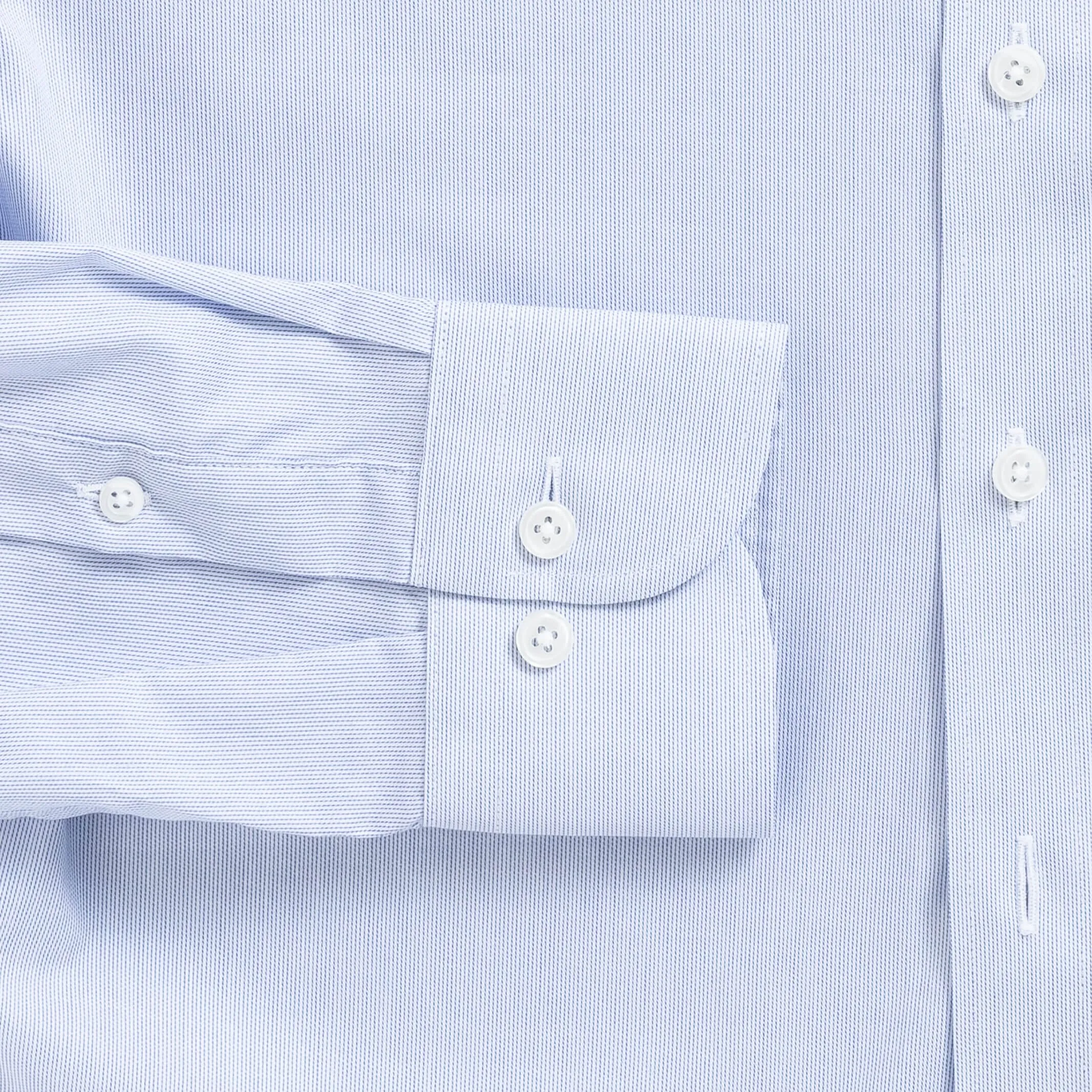 The Blue Albini Micro Stripe Ellington Twill Custom Shirt