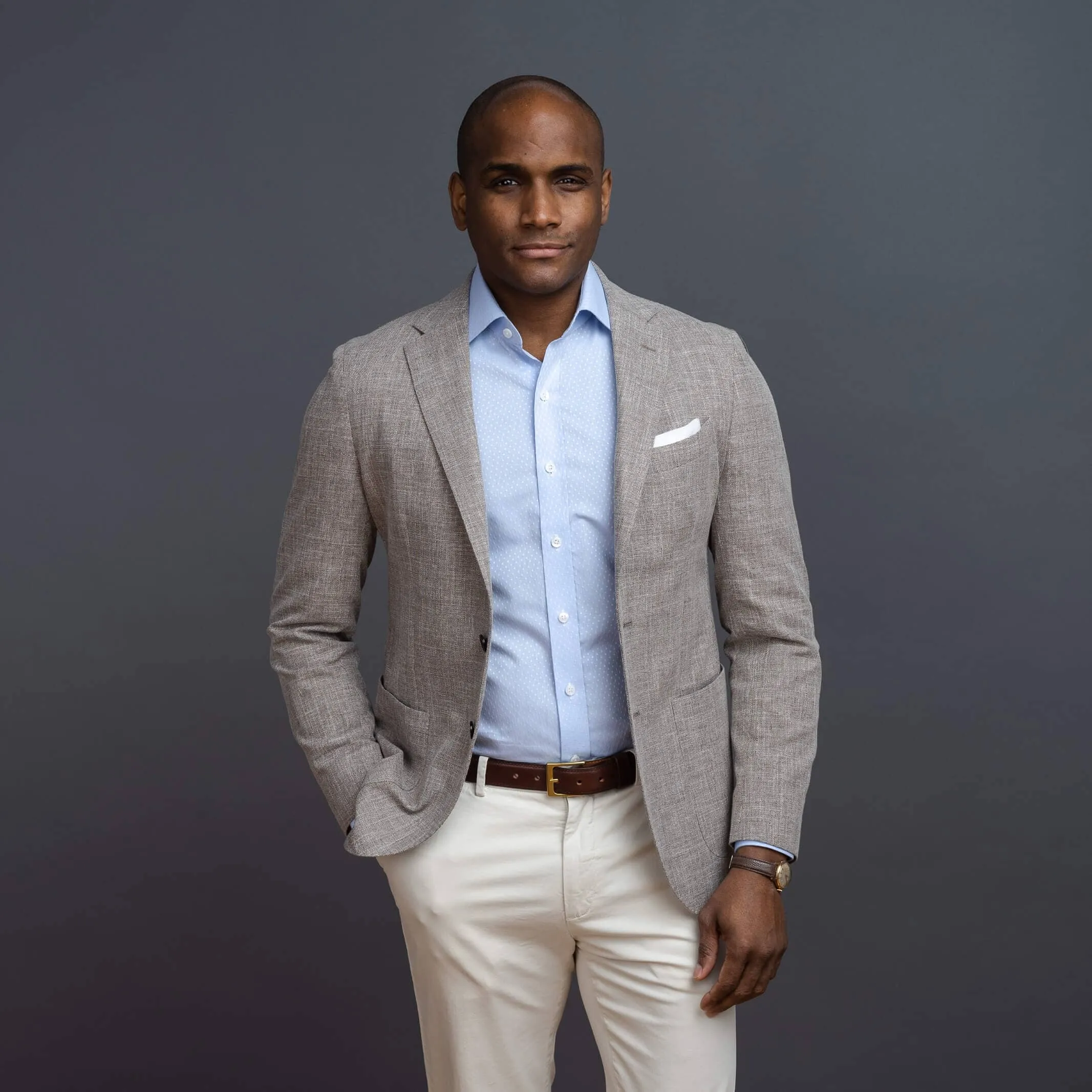 The Light Blue Talbott Jacquard Dot Custom Shirt