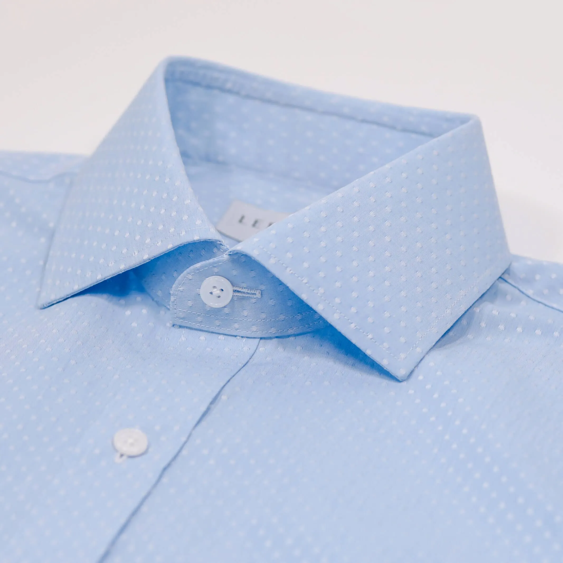 The Light Blue Talbott Jacquard Dot Custom Shirt