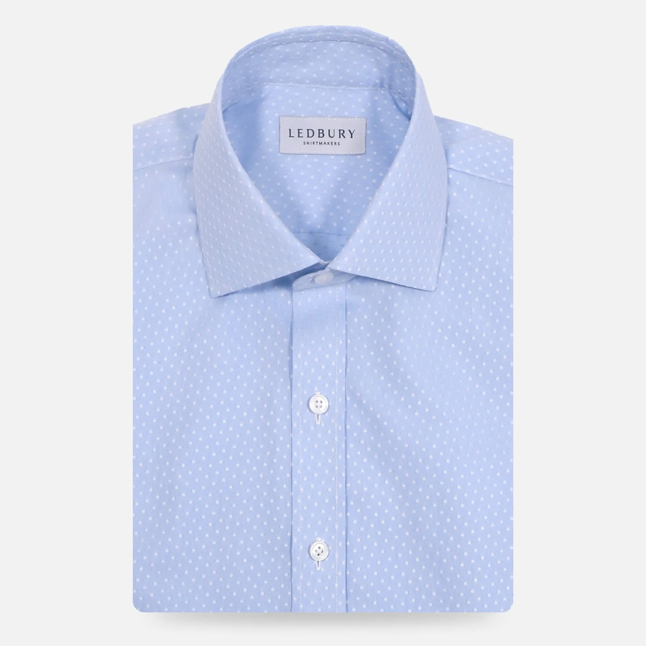 The Light Blue Talbott Jacquard Dot Custom Shirt