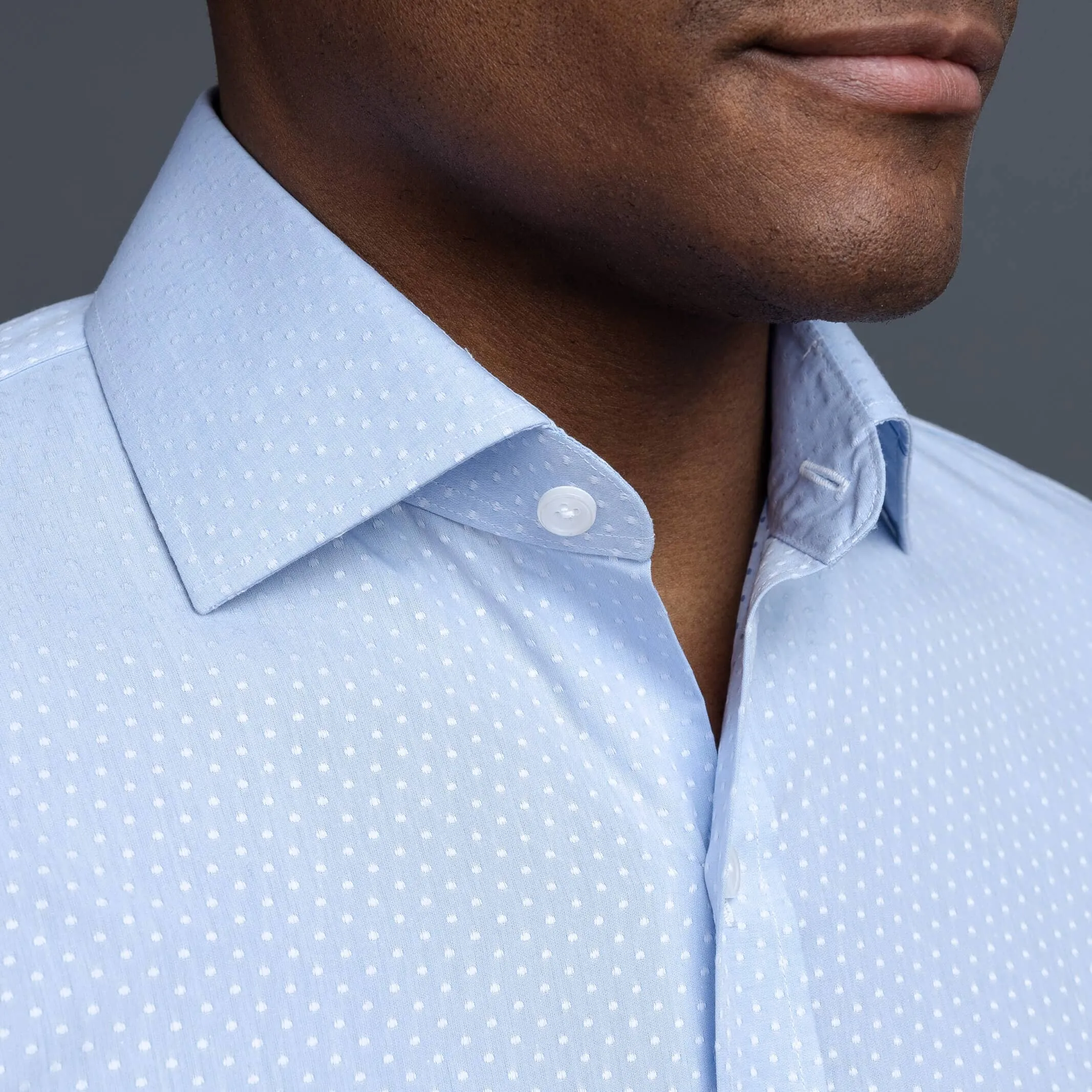 The Light Blue Talbott Jacquard Dot Custom Shirt
