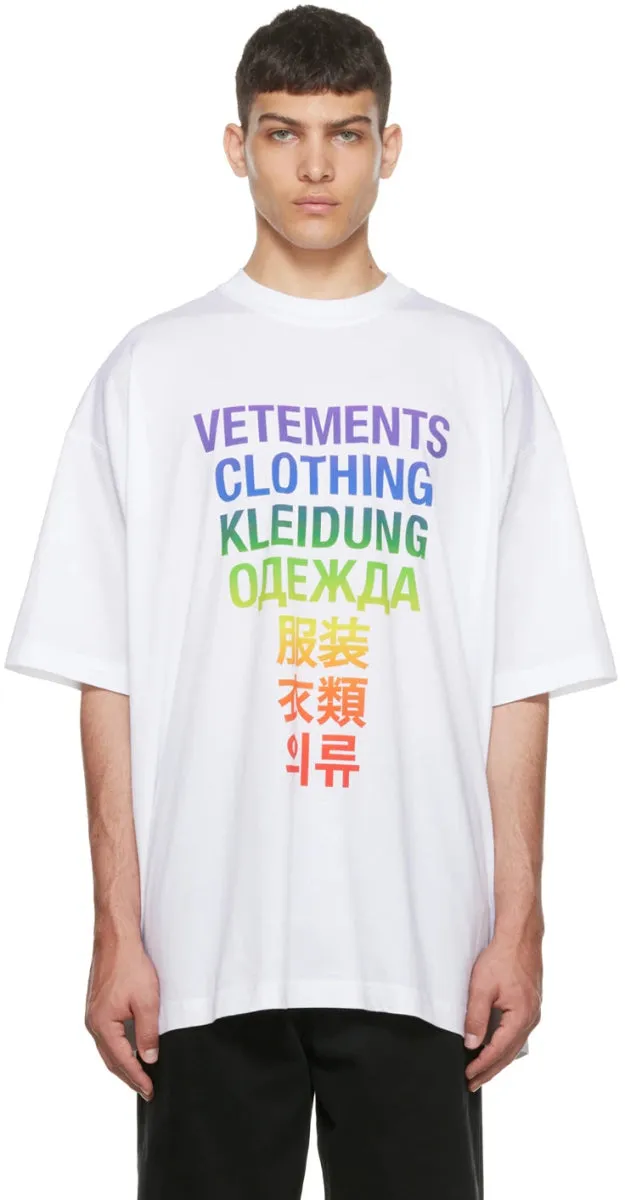 Vetements White 'Vetements' Translation T-Shirt