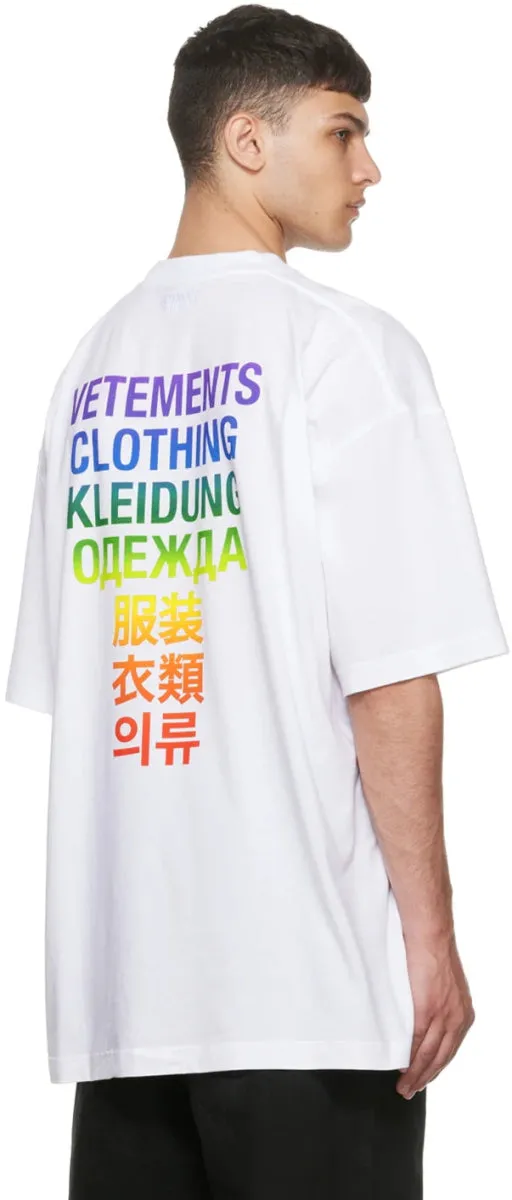 Vetements White 'Vetements' Translation T-Shirt