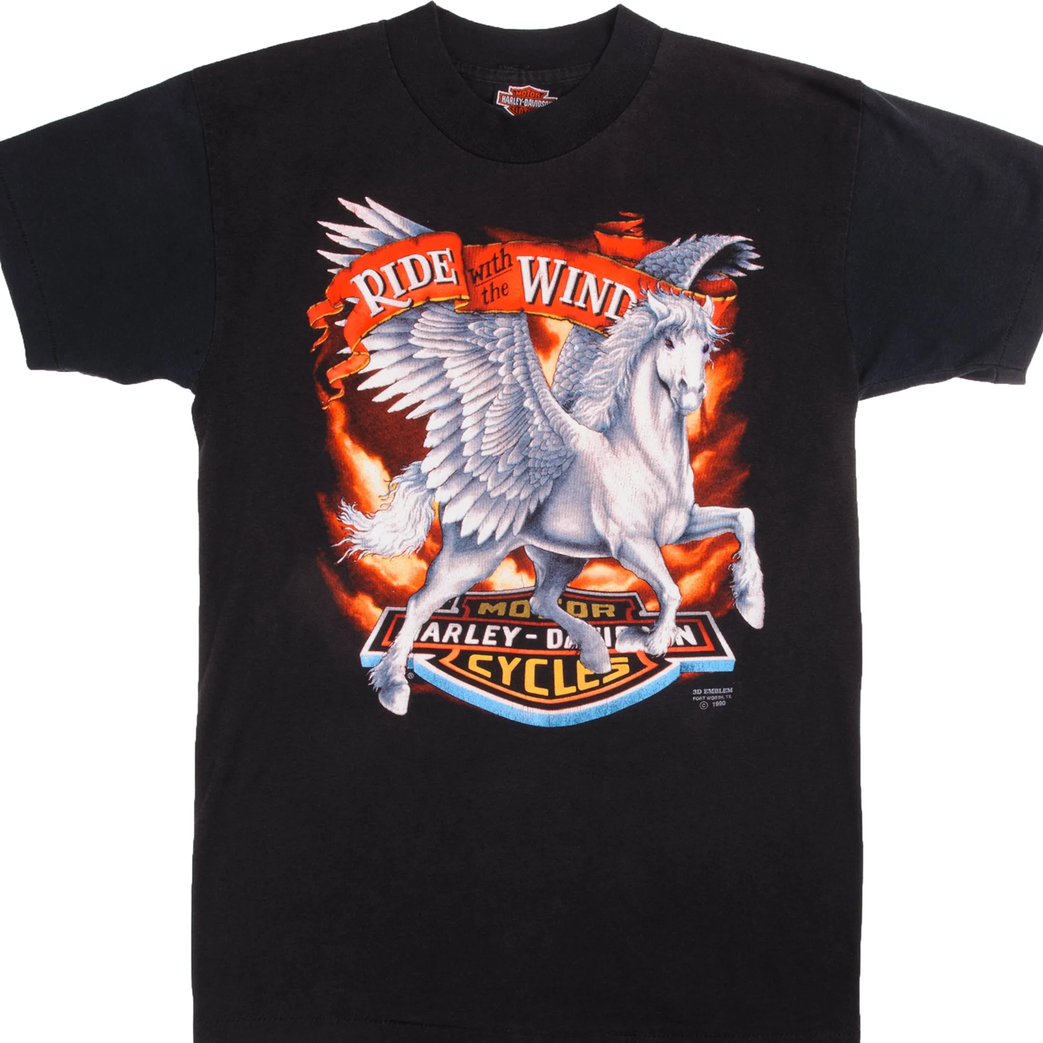 VINTAGE 3D EMBLEM HARLEY DAVIDSON TEE SHIRT 1990 SIZE MEDIUM MADE IN USA
