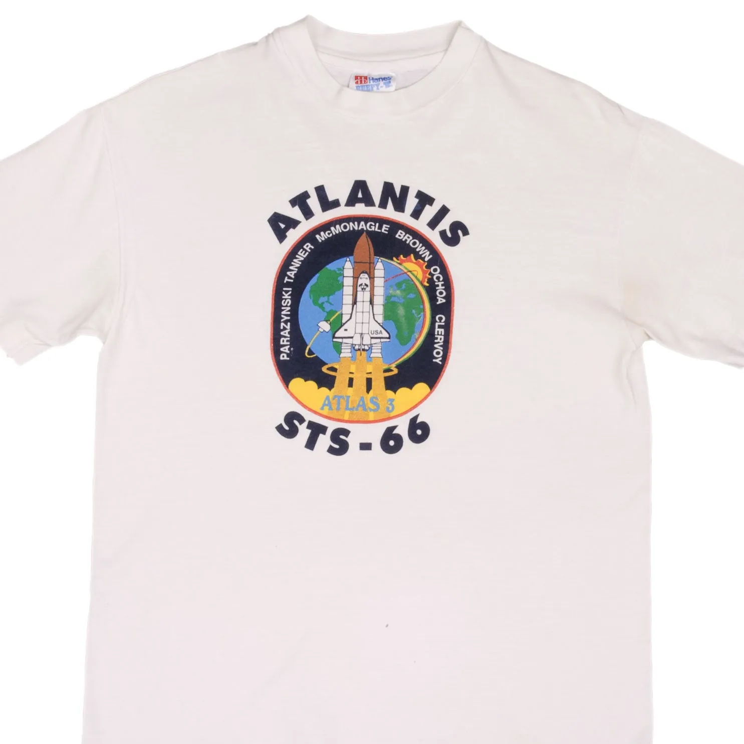 VINTAGE ATLANTIS STS66 LAUNCH NASA TEE SHIRT 1994 SIZE SMALL MADE IN USA