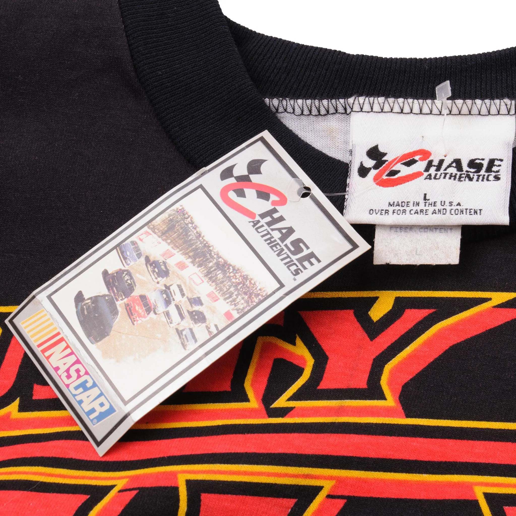 VINTAGE DEADSTOCK ALL OVER PRINT NASCAR WALLACE 1996 TEE SHIRT LARGE MADE IN USA