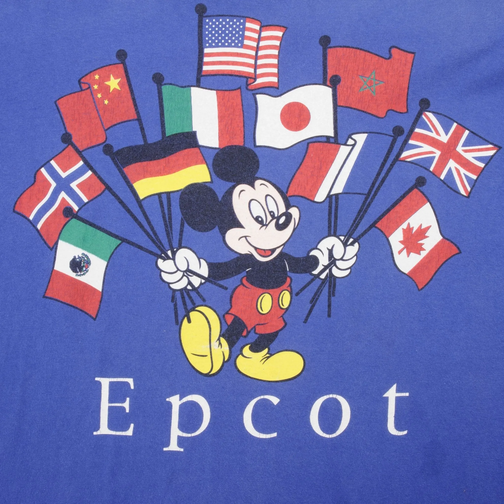 VINTAGE DISNEY MICKEY MOUSE EPCOT 1990S TEE SHIRT SIZE LARGE MADE IN USA