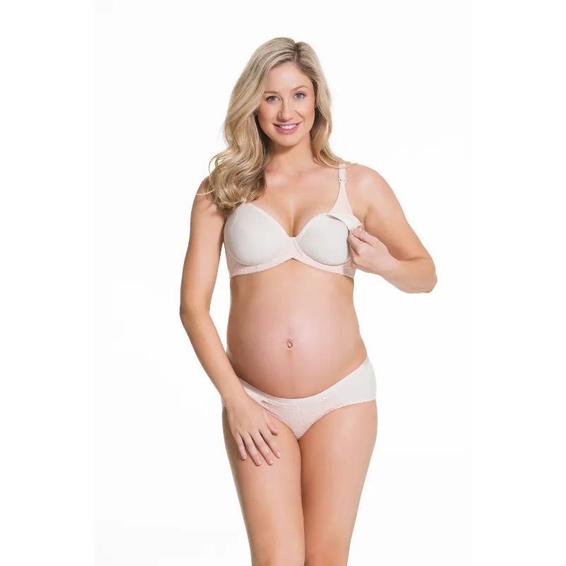 Waffles Flexi Wire Contour Nursing Bra Nude - Cake