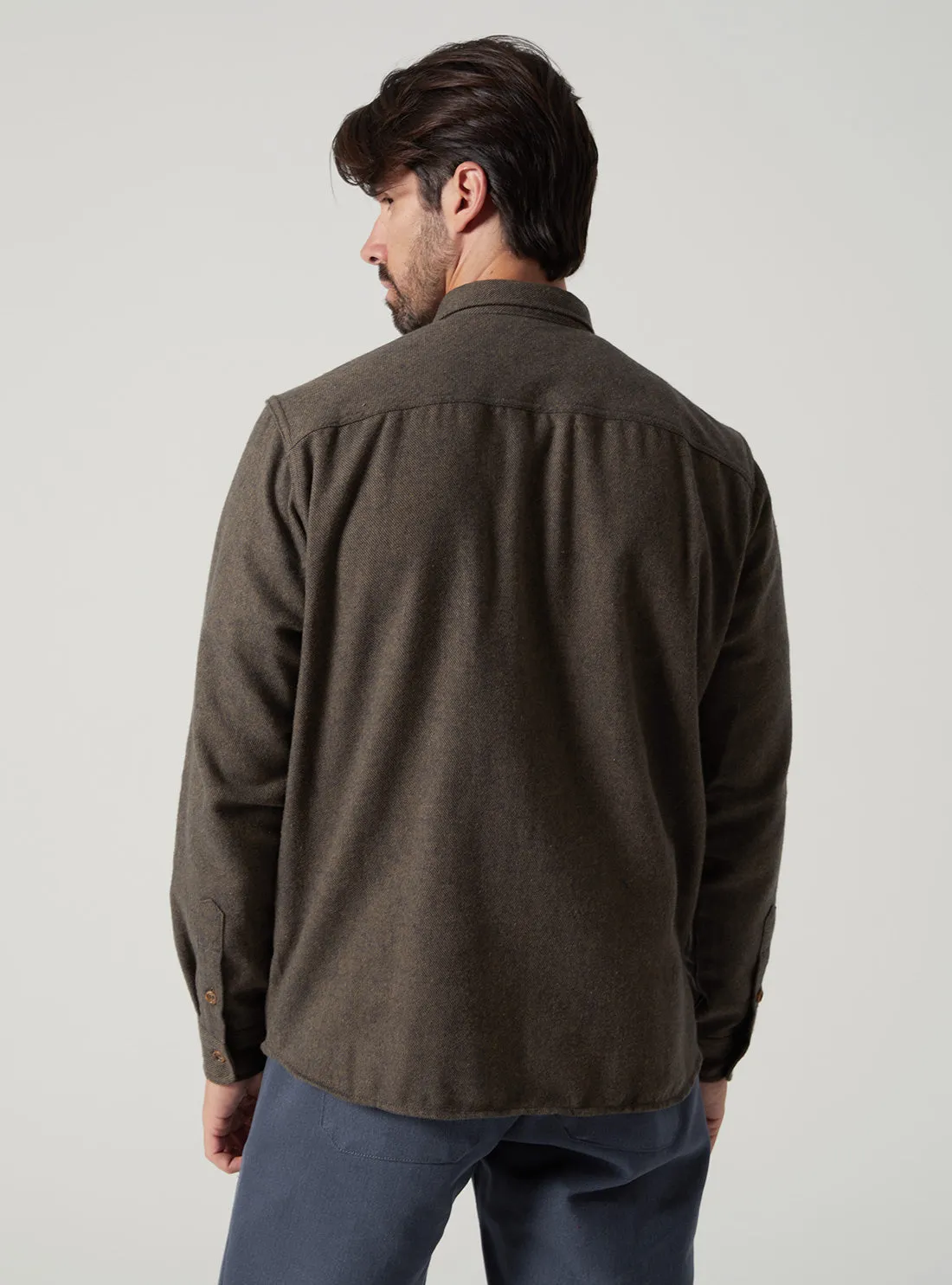 Weathervane Flannel –  Dark Olive Twill