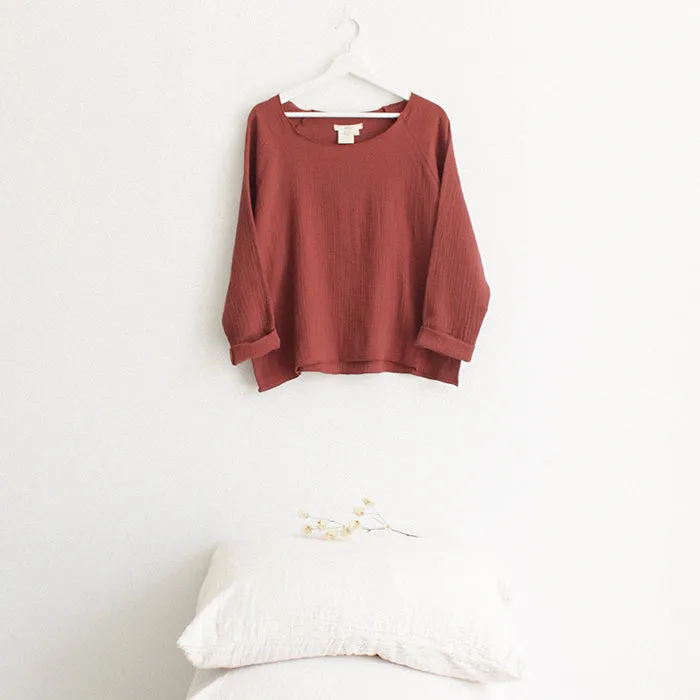 Woman By ADVICE Article Two Everyday Top Brick Brown