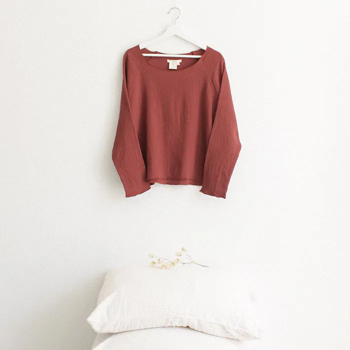 Woman By ADVICE Article Two Everyday Top Brick Brown