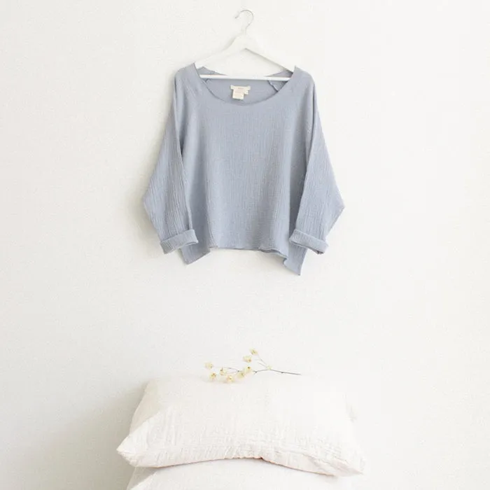 Woman By ADVICE Article Two Everyday Top Periwinkle Blue