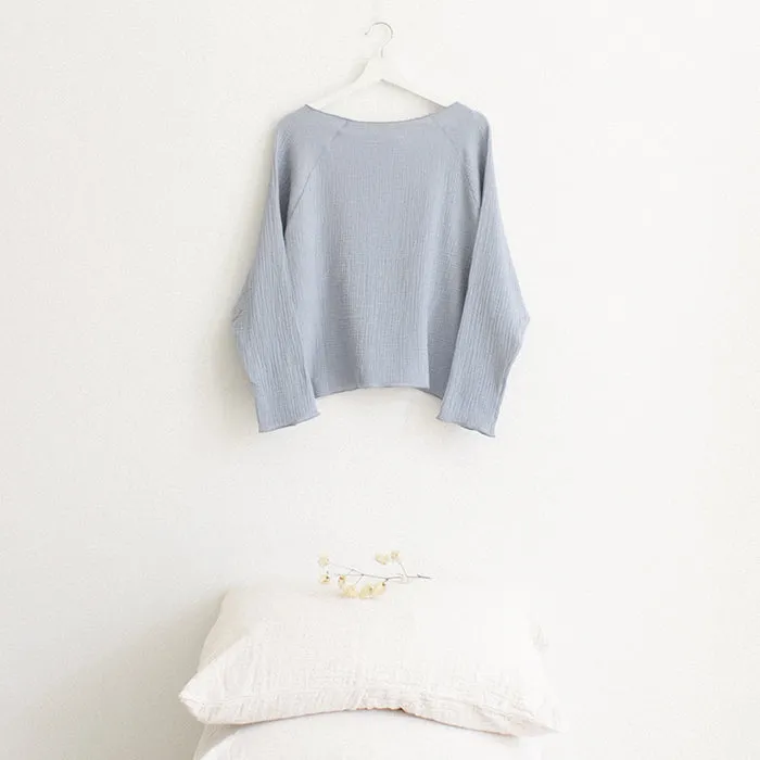 Woman By ADVICE Article Two Everyday Top Periwinkle Blue