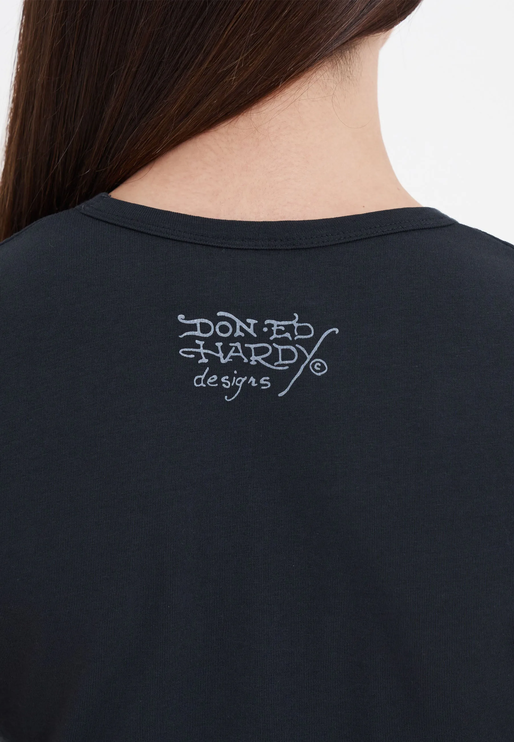 Womens New York City Cropped Baby Tshirt Top - Black