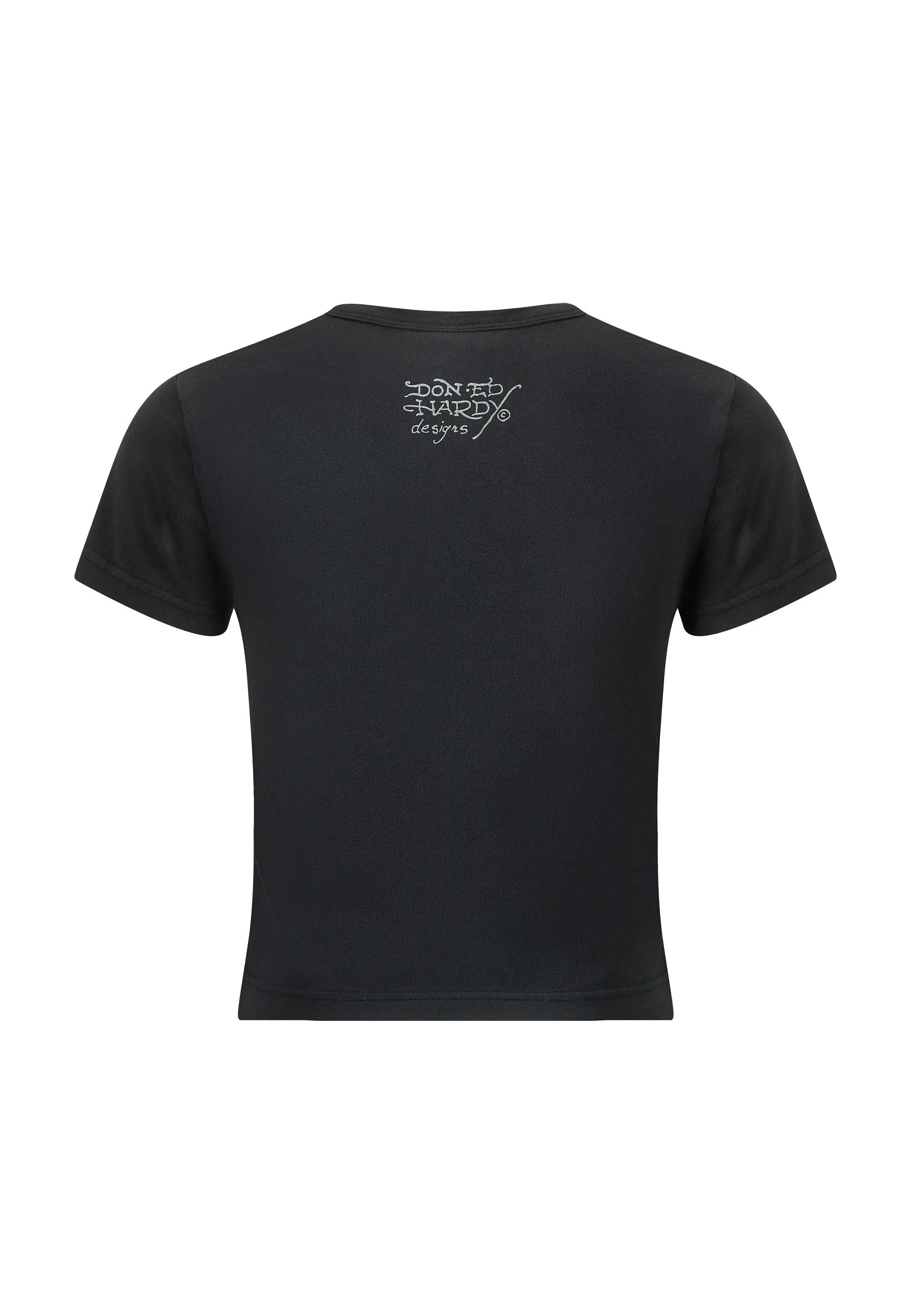 Womens New York City Cropped Baby Tshirt Top - Black