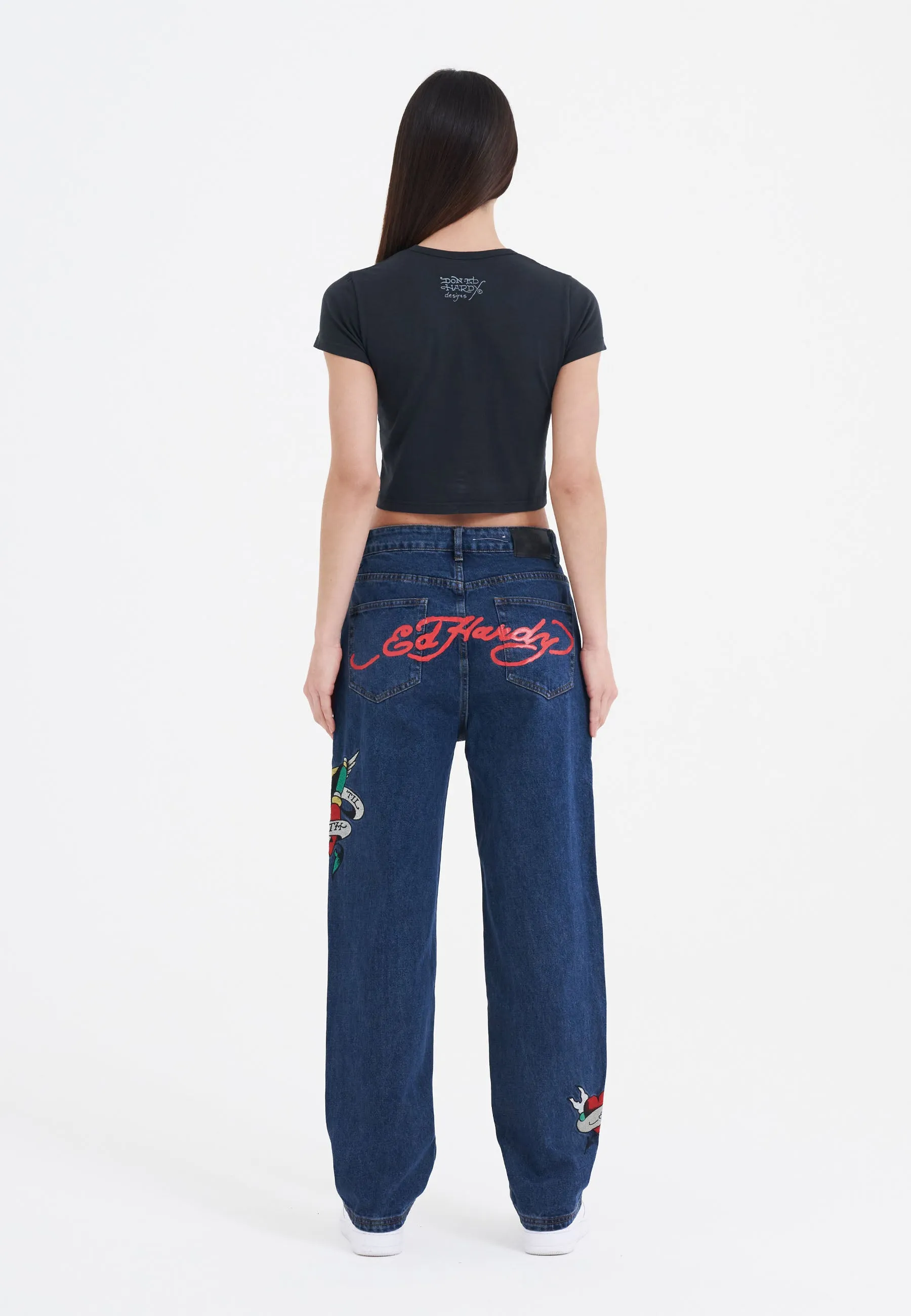 Womens New York City Cropped Baby Tshirt Top - Black