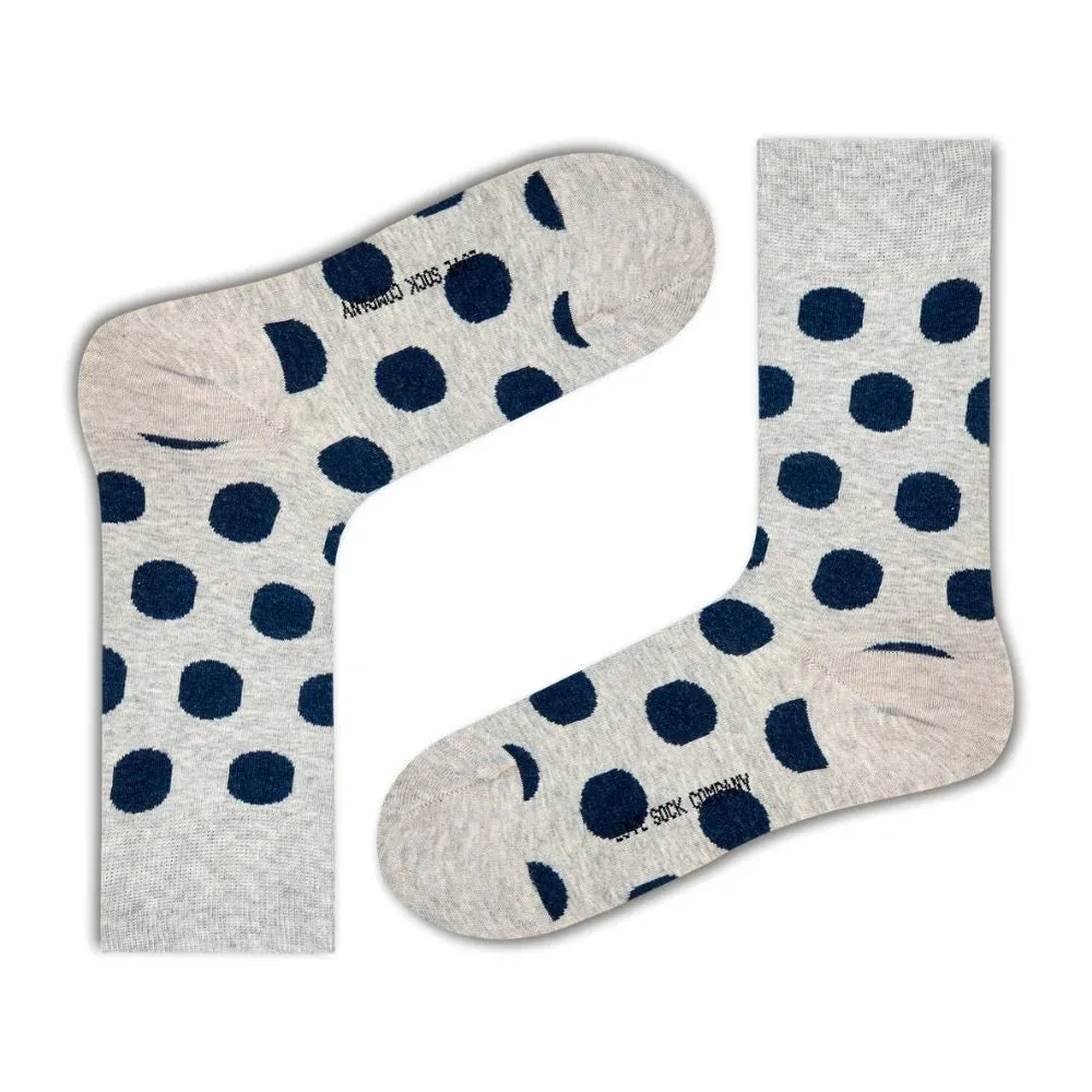 Women's Polka Dot Trouser Socks - Navy Big Polka (W)