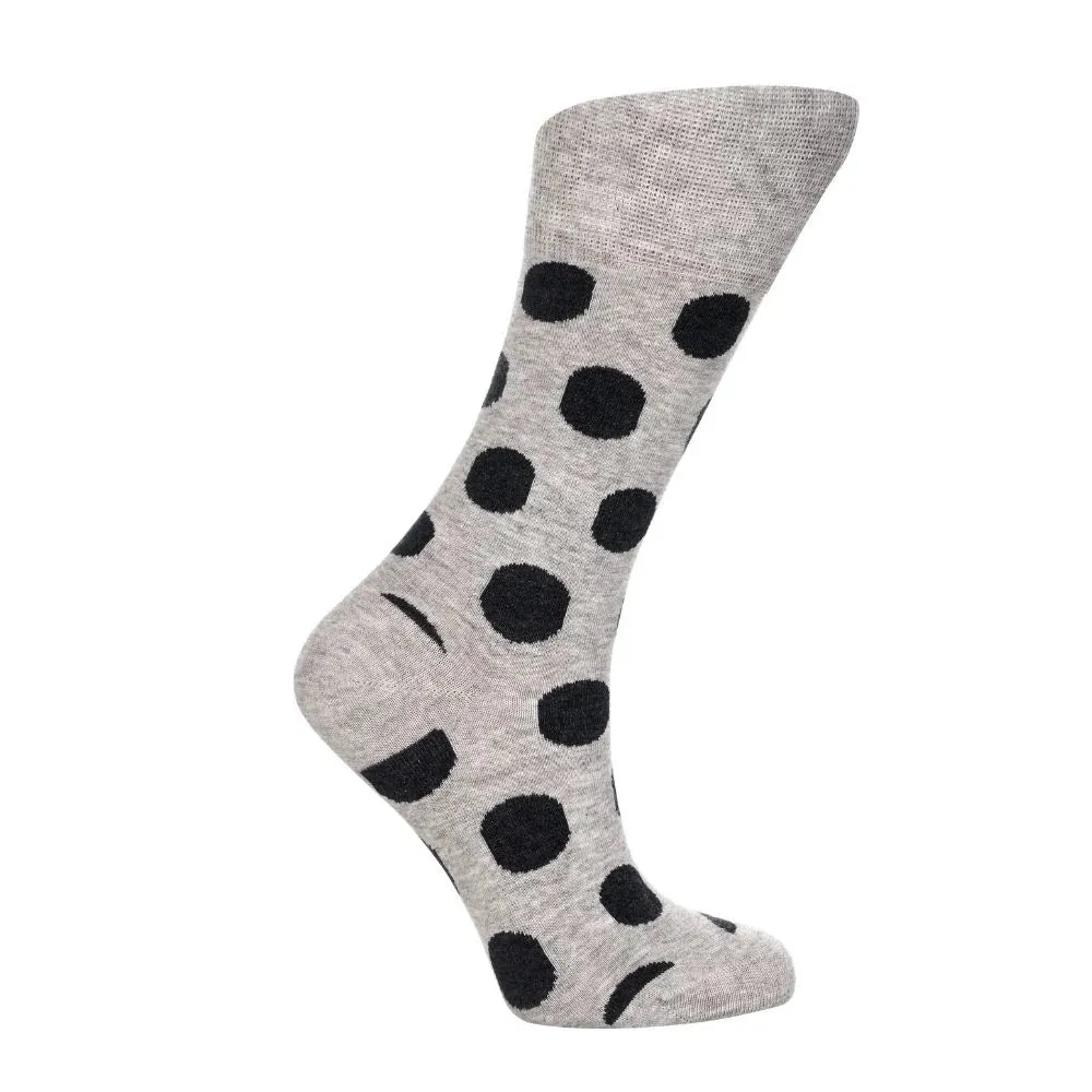 Women's Polka Dot Trouser Socks - Navy Big Polka (W)