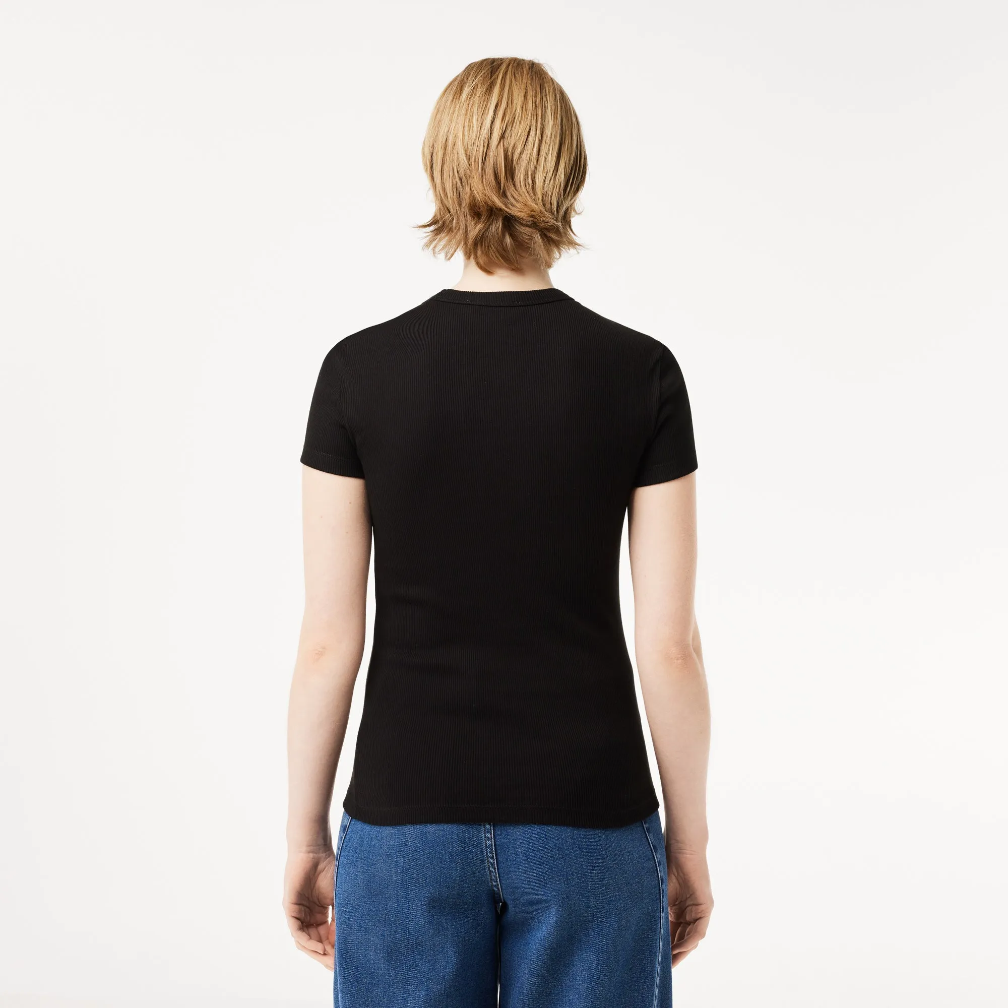 Women’s Slim Fit Ribbed Cotton T-shirt