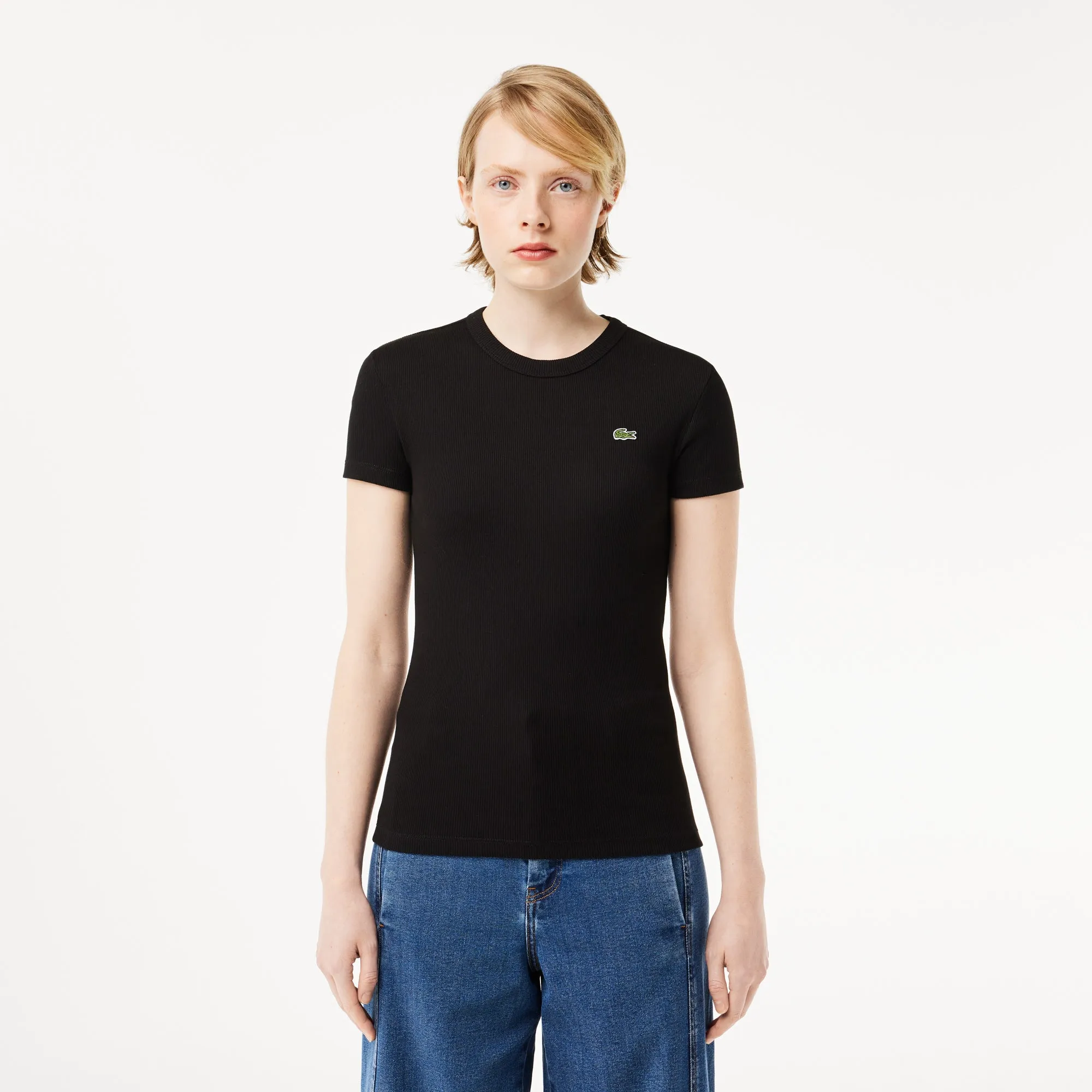 Women’s Slim Fit Ribbed Cotton T-shirt