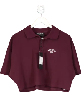 WRSTBHVR  Burgundy Jola Cropped Polo T-shirt UK 12